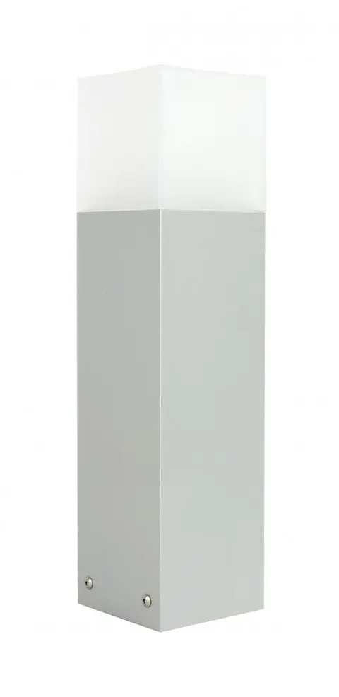 Srebrna zewnętrzna lampa stojąca słupek oświetleniowy SU-MA CB-MAX 400 AL Cube Max E27 IP44 40cm