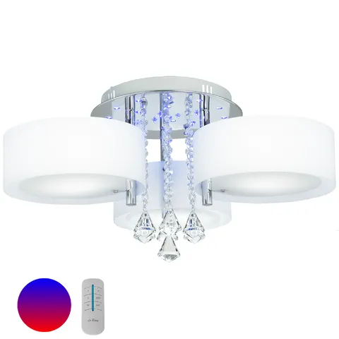 Plafon ANTILA 3x60W+ 22 LED biały pilot kryształki chrom DRS8006/3 8C