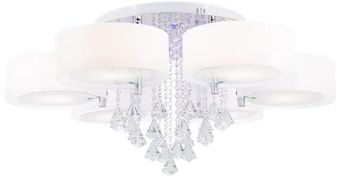 Plafon ANTILA 6x60W+ 24 LED biały pilot kryształki chrom DRS8006/6 8C