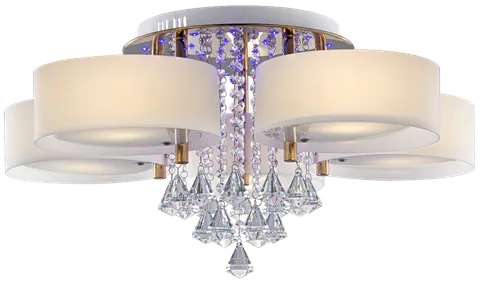 Plafon ANTILA 5xE27+ 27 LED biały pilot kryształki złoty DRS8006/5 TR GL