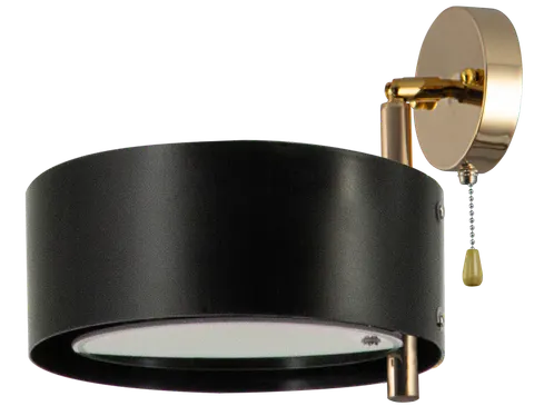 Kinkiet ANTILA złoty czarny klosz 1x60W DRS8006/1 TR BL