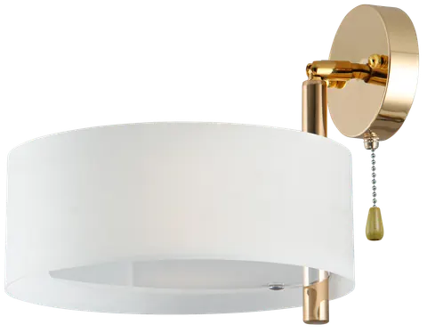 Kinkiet ANTILA złoty biały klosz 1x60W DRS8006/1 TR GL