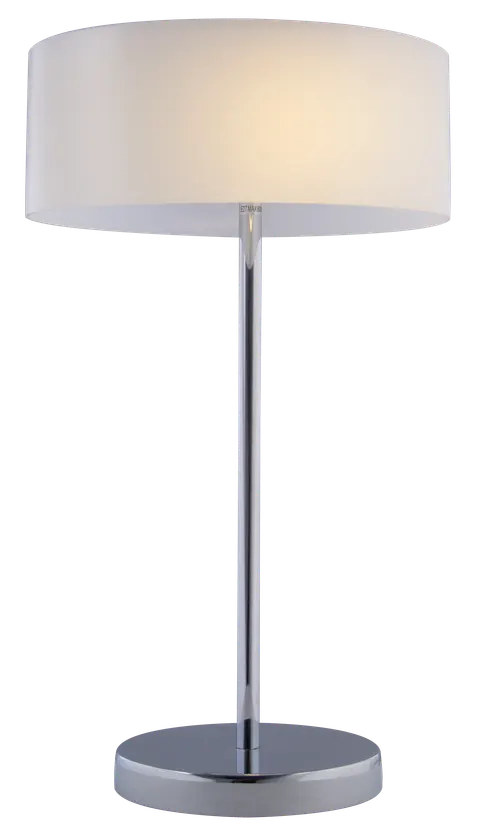 Lampka stołowa ANTILA chrom biały abażur 50 cm DRS8006/1D 8C