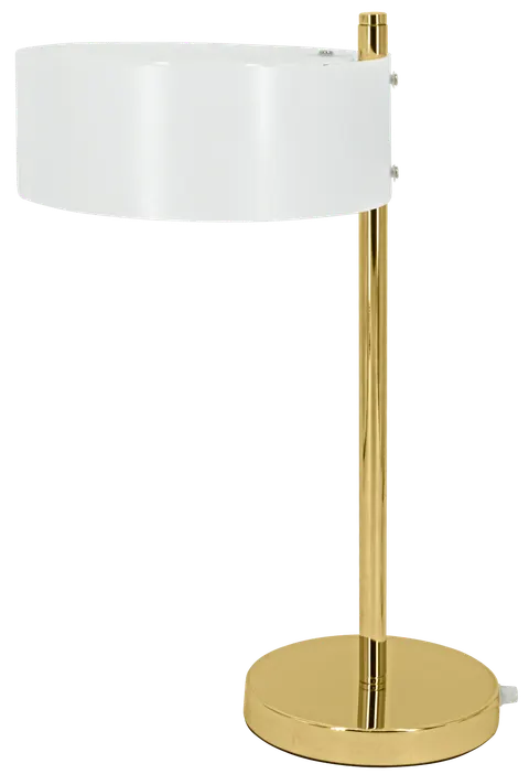 Lampka stołowa ANTILA mosiądz biały abażur 50 cm DRS8006/1D TR GL