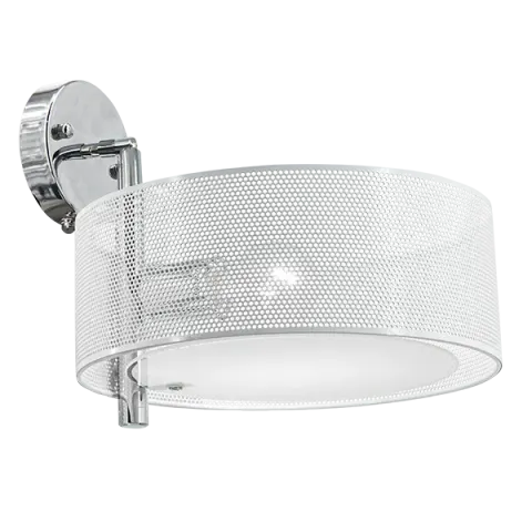 Kinkiet ANTILA chrom biały klosz siatka 1x60W DRS8006/1 WH NET