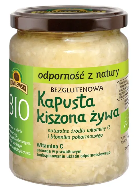 KAPUSTA KISZONA NIEPASTERYZOWANA BEZGLUTENOWA BIO 400 g - KOWALEWSKI