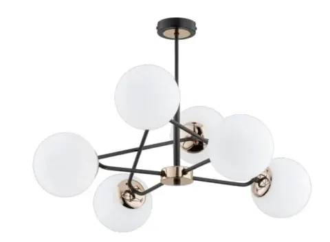 Lampa sufitowa SAGITO 6x40W mosiądz White białe kule Alfa 63099