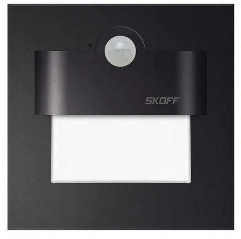 Oprawa TANGO 1W LED 10V IP20 czujnik PIR czarna 6500K 33Lm Skoff