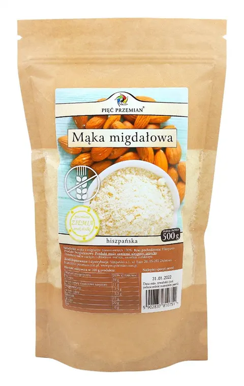 Mąka Migdałowa Bezglutenowa 500 g Pięć Przemian