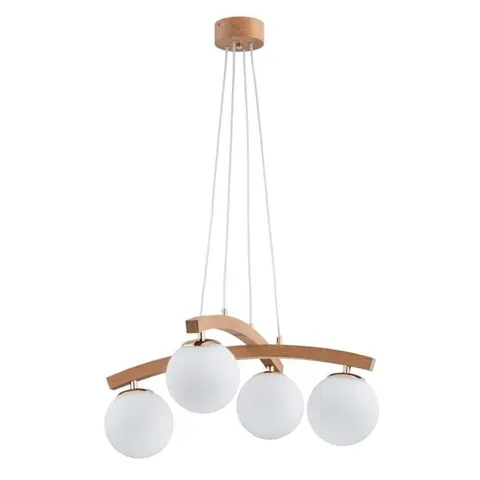 Lampa sufitowa MIKSER 4xE14 drewno kule białe Alfa 63154