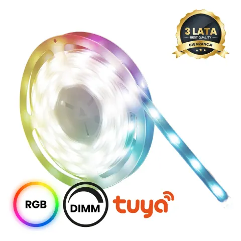 Zestaw LED RGB Wi-FI 5m Smart Tuya IP65 + CCT + Dim 12V taśma LED