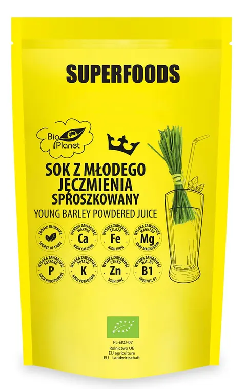 Sok z Młodego Jęczmienia Sproszkowany BIO 150 g Bio Planet