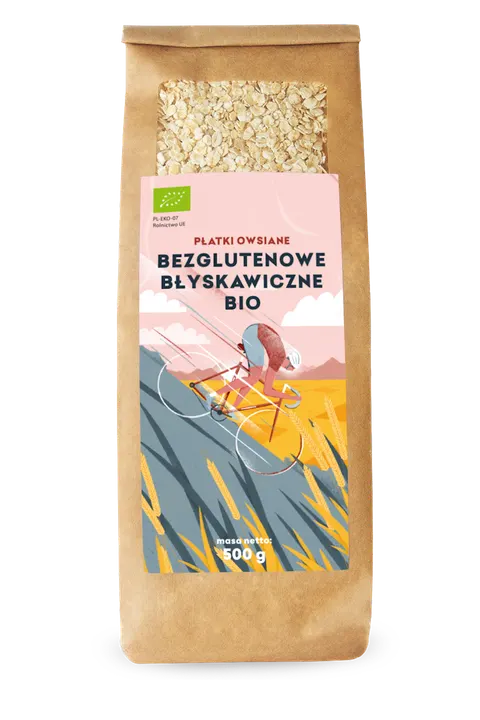 Płatki Owsiane Błyskawiczne Bezglutenowe BIO 500 g Pięć Przemian