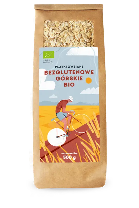 Płatki Owsiane Górskie Bezglutenowe BIO 500 g Pięć Przemian