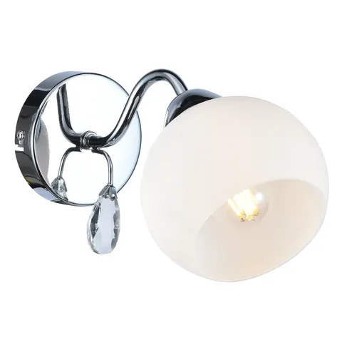 Kinkiet CONNOR 1xE27 chrom biały klosz Milagro MLP0875