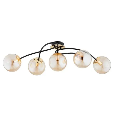 Lampa sufitowa GILIAN 5xE14 czarna złote kule Alfa 63243