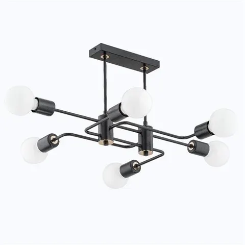 Lampa sufitowa SEBA 6xE27 czarna Loft Alfa 62185