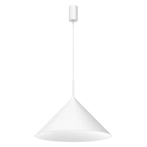 Lampa wisząca CAPITAL biała do minimalistycznych wnętrz Ø46cm 1xGX53 MLP0953 Milagro
