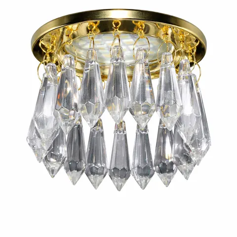 Oczko sufitowe kryształowe złote wpuszczane downlight Elem 0-3206 ZŁOTO