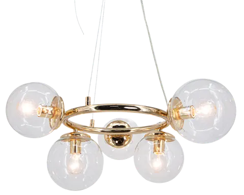 Lampa sufitowa AMARO 5xE14 złota kule Elem 8278/5 TR