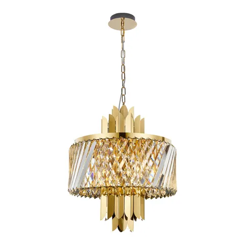 Lampa wisząca żyrandol MARGOT ML0407 Milagro 6xE14 max 40W LED Metal + Kryształ Złoty