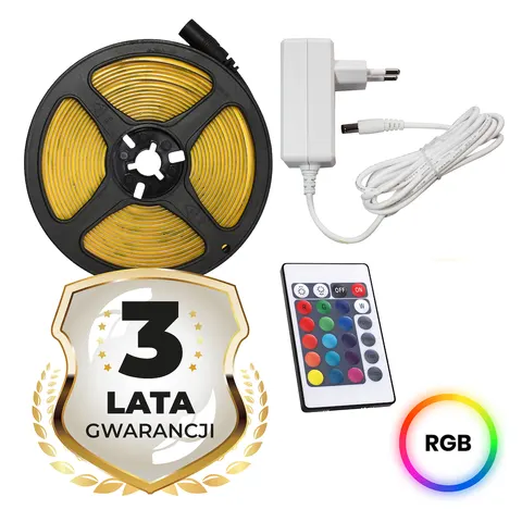 Zestaw Taśma COB 320/m RGB IP20 5m + Zasilacz EKZ1211