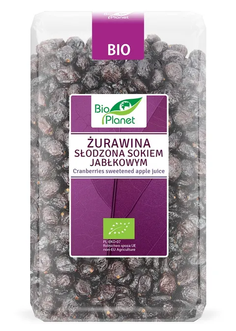Żurawina Słodzona Sokiem Jabłkowym BIO 1 kg Bio Planet