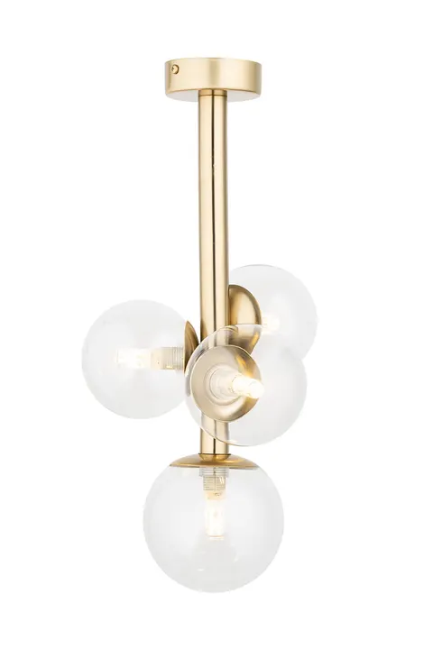 Lampa sufitowa PERLA LUX 4xG9 złota satynowana Plafon kule transparentne Sigma 40853