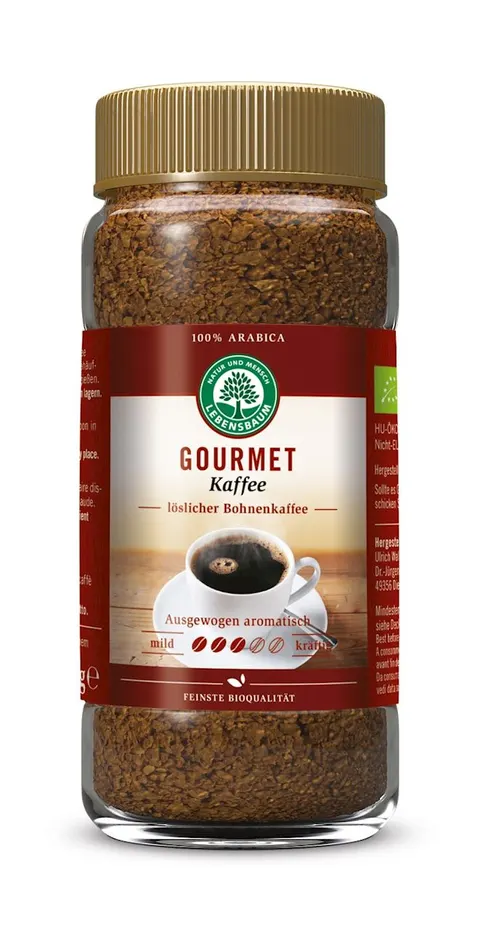 Kawa Rozpuszczalna Liofilizowana Arabica Gourmet 100% BIO 100 g Lebensbaum