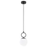 Lampa sufitowa SITRO 1xE14 czarna biały klosz kula Alfa 61468 pojedyncza