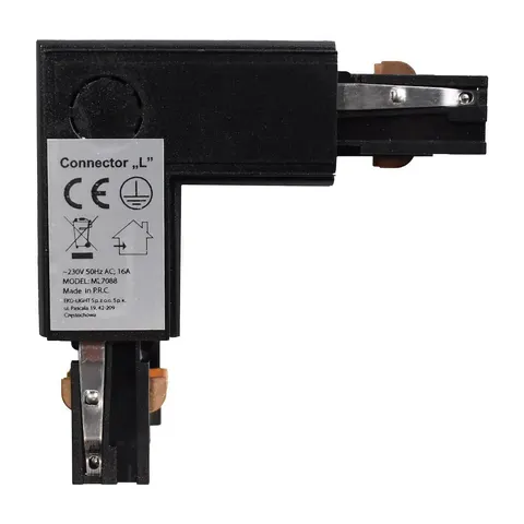 Łącznik Lampy Track Light Czarny 3-obwodowy Typ: LU Milagro ML7088