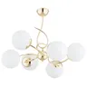 Lampa sufitowa TORNADO 6xE14 złota białe kule Alfa 63380