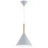 Lampa sufitowa FUKS 1x E27 szara drewno wisząca kuchenna Alfa 61472