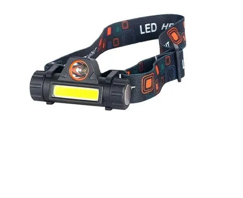 Latarka czołowa LED akumulatorowa COB + LED 100lm lekka z opaską