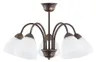 Lampa sufitowa FRIDA 5xE27 brązowa białe klosze Lemir O3445 W5 BR