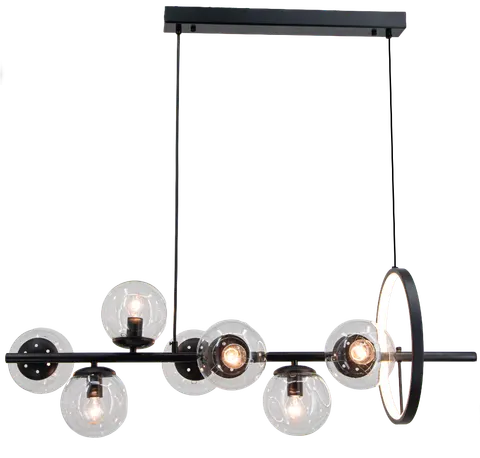 Lampa sufitowa GALAXY 7xE14 Kule + 13W LED Ring czarna DRS3510/7 BL