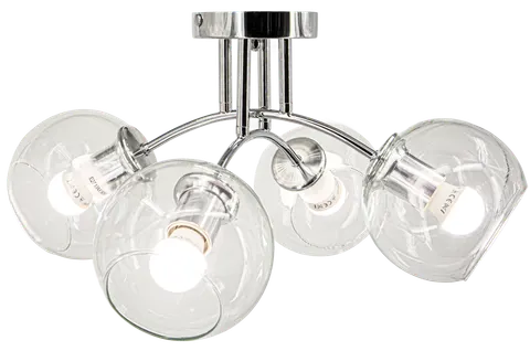 Lampa sufitowa ELBA 4xE27 chrom duże klosze 8084/4 8C