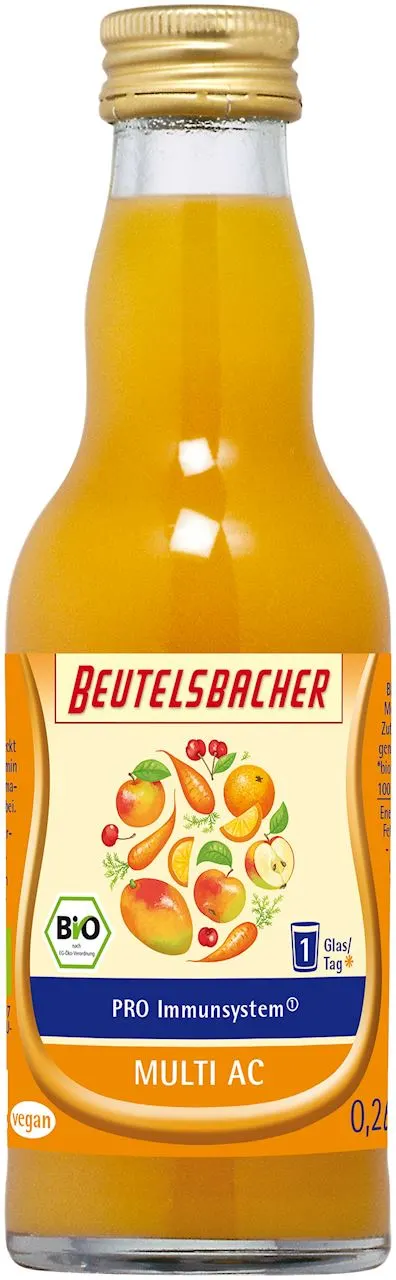Shot Owocowy Jabłko Pomarańcza Mango z Marchwią BIO 200 ml Beutelsbacher