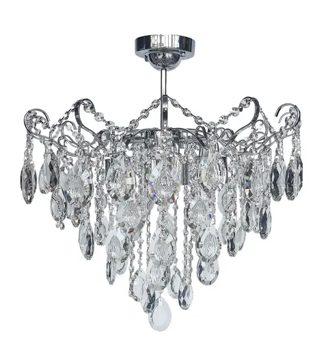 Żyrandol kryształowy RODOS chrom plafon 6x60W Venti