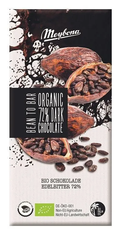 Czekolada Gorzka 72 % BIO 100 g Meybona