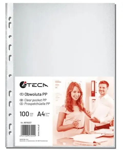 Koszulki na dokumenty groszkowe A4 100 szt. HERLITZ 40mic TECA 9570227