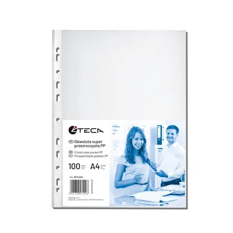 Koszulki na dokumenty krystaliczne A4 100 szt. HERLITZ 40mic TECA 9574294