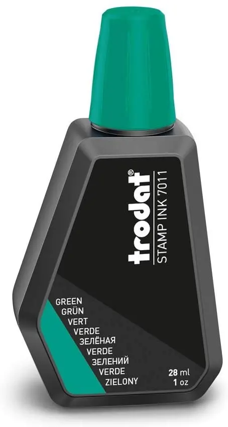 Tusz do pieczątek gumowych 28ml TRODAT kol. zielony 7011