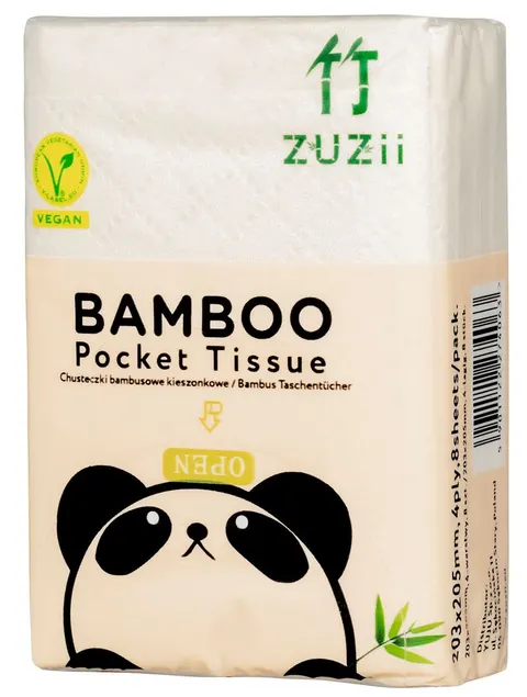 Chusteczki Bambusowe Kieszonkowe 8 x 8 szt. Zuzii