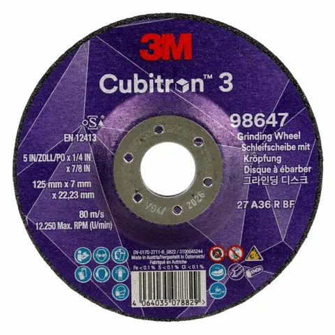 Tarcza do szlifowania 3M CUBITRON 3 125mm x 7mm x 22,23mm 98647