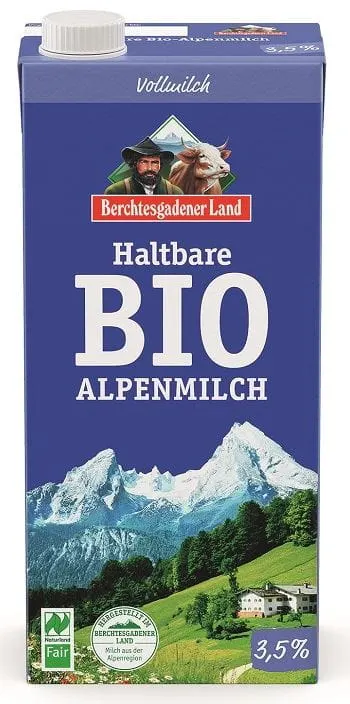 Mleko Alpejskie UHT (min. 3,5% Tłuszczu) Bio 1 L - Berchtesgadener Land