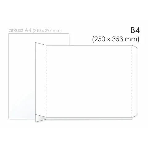 Koperta rozszerzana B4 HK BONG RBD/Expander kol. biały papier 250 x 353 x 50mm 120g 250 szt. 8080