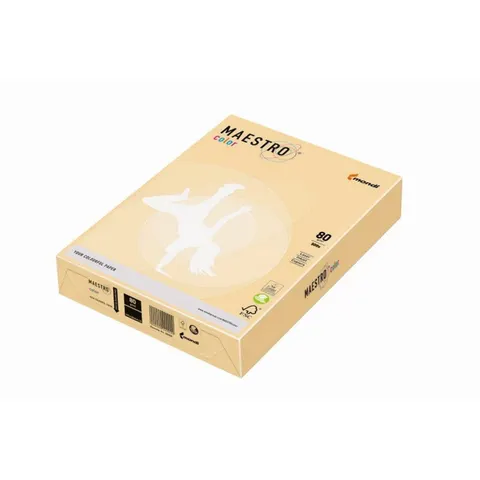 Papier kolorowy A4 80g 500 arkuszy MAESTRO kol. mocna wanilia pastel, ircha CH32