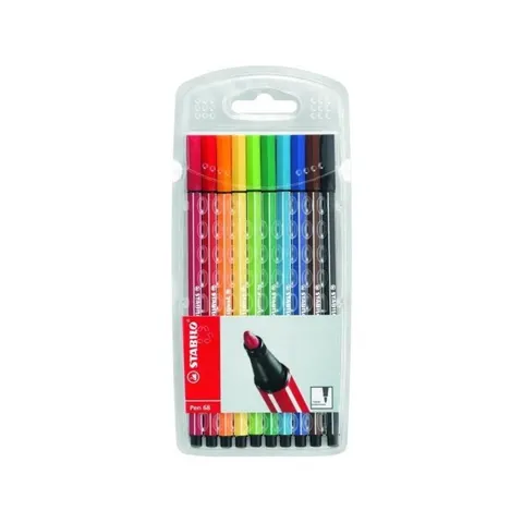 Flamastry STABILO Pen 68 końcówka M 1mm kpl. 10 kol. etui [6810/PL]