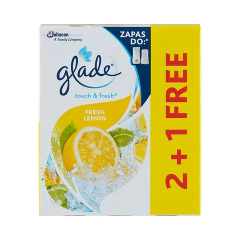 GLADE TOUCH&FRESH ODŚWIEŻACZ ZAPAS.2+1 FRESH LEMON 3X10ML